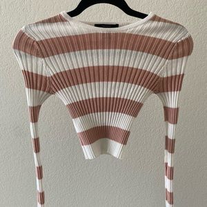 Cropped long sleeve sweater